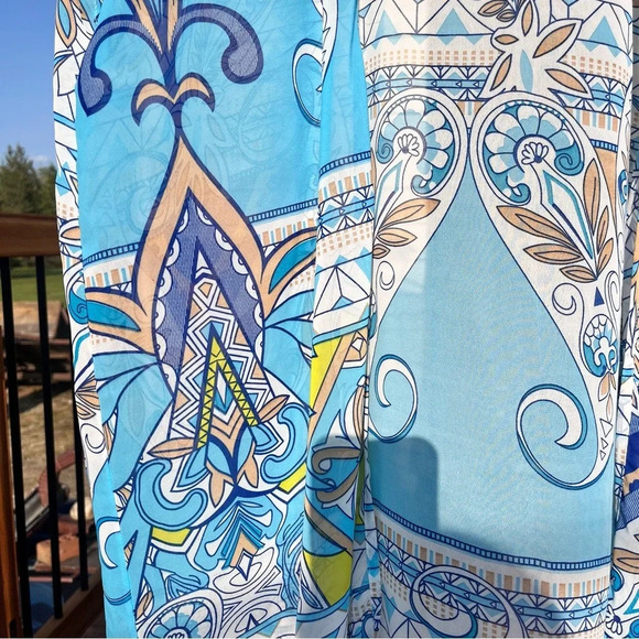 Blue Print Swim Cover  Up - Picture 4 of 4